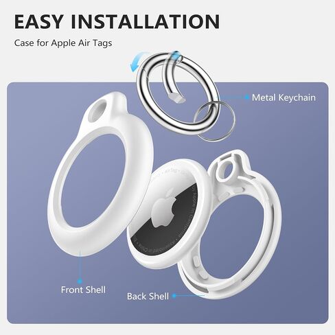 Maledan Air Tags-4 Pack Holder Keychain, PC GPS Case Key Ring for Apple AirTags, Key Chain Accessories for Apple Item Finder Tracker, Waterproof Itag Cover for Pet Dog Cat, Black/Blue/Red/Lavender in Saudi Arabia