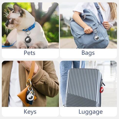 Maledan Air Tags-4 Pack Holder Keychain, PC GPS Case Key Ring for Apple AirTags, Key Chain Accessories for Apple Item Finder Tracker, Waterproof Itag Cover for Pet Dog Cat, Black/Blue/Red/Lavender in Saudi Arabia