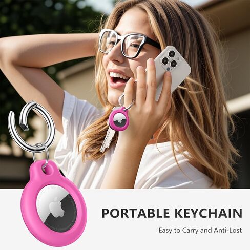 Maledan Air Tag-4 Pack Keychain Keychain، PC GPS Case Key Ring for Apple AirTags، ملحقات سلسلة المفاتيح لمتعقب مكتشف العناصر Apple، غطاء Itag مقاوم للماء للقطط الأليفة، أسود/أزرق/أحمر/لافندر in Kuwait