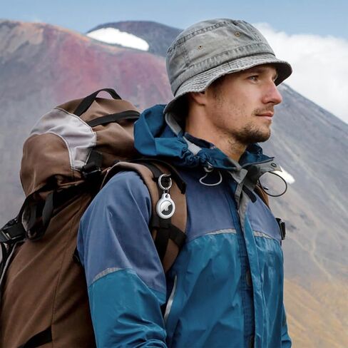 Maledan Air Tag-4 Pack Keychain Keychain، PC GPS Case Key Ring for Apple AirTags، ملحقات سلسلة المفاتيح لمتعقب مكتشف العناصر Apple، غطاء Itag مقاوم للماء للقطط الأليفة، أسود/أزرق/أحمر/لافندر in Kuwait