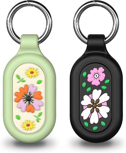 [2 Pack] for Samsung Galaxy SmartTag2 Case, Smart Tag2 Case Soft Silicone All-Round Protection & Waterproof for Samsung Smart Tag 2 with Key Ring, for Keys, Wallet, Luggage, Pets (Black+Blue) in Saudi Arabia