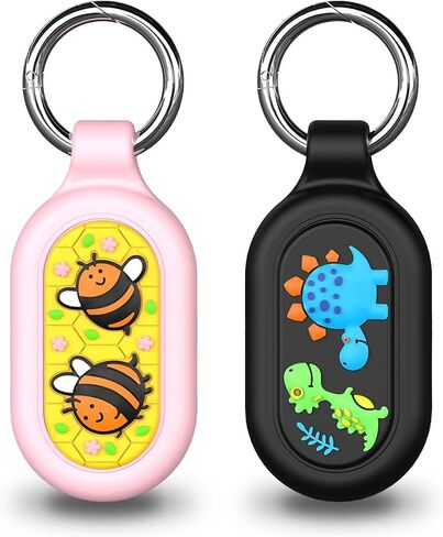 [2 Pack] for Samsung Galaxy SmartTag2 Case, Smart Tag2 Case Soft Silicone All-Round Protection & Waterproof for Samsung Smart Tag 2 with Key Ring, for Keys, Wallet, Luggage, Pets (Black+Blue) in Saudi Arabia