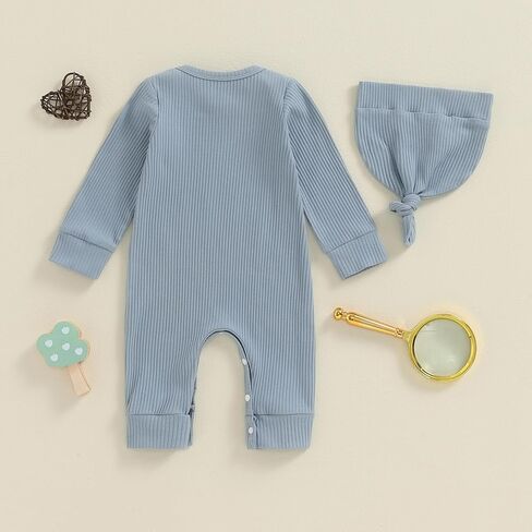 aporake Baby Boy Girl Clothes Hi I'm New Here Newborn Outfit One Piece Romper Bodysuit Jumpsuit+hat Newborn Hospital Outfit in Saudi Arabia