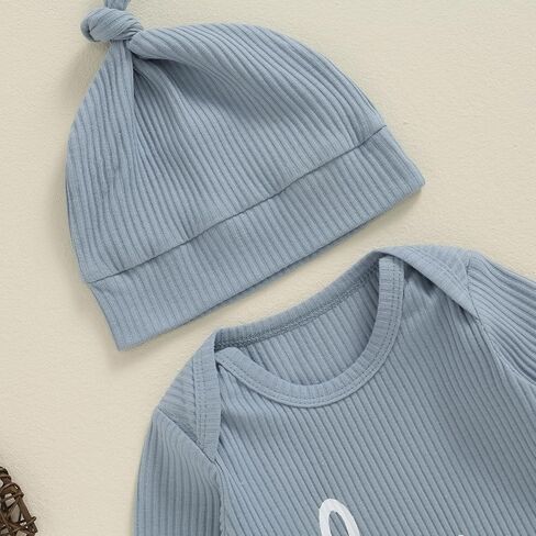 aporake Baby Boy Girl Clothes Hi I'm New Here Newborn Outfit One Piece Romper Bodysuit Jumpsuit+hat Newborn Hospital Outfit in Saudi Arabia