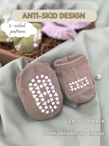 Anti Slip Low Cut Socks With Grips For Babies Infant Toddlers Kids Boys And Girls, Non Skid Ankle Socks in Saudi Arabia