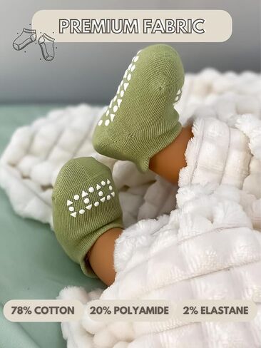 Anti Slip Low Cut Socks With Grips For Babies Infant Toddlers Kids Boys And Girls, Non Skid Ankle Socks in Saudi Arabia