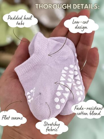 Anti Slip Low Cut Socks With Grips For Babies Infant Toddlers Kids Boys And Girls, Non Skid Ankle Socks in Saudi Arabia