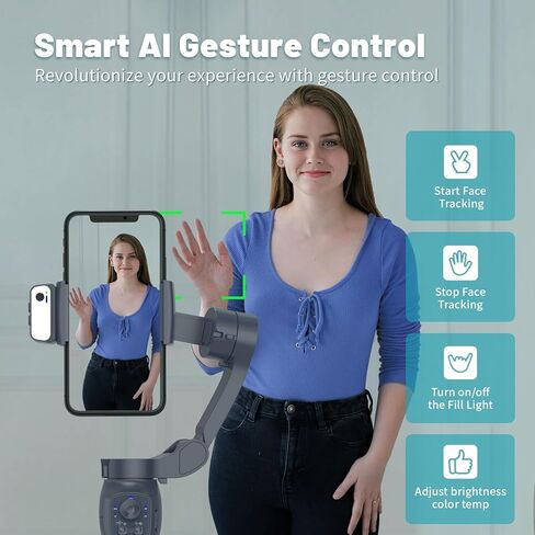 L7C Pro KIT، مثبت انحراف لـ TikTokers/Youtuber، انحراف للهاتف المحمول مع تتبع نشط بالذكاء الاصطناعي المغناطيسي، مثبت هاتف قابل للطي لتسجيل الفيديو، لهواتف iPhone وAndroid، مجموعة مدونات الفيديو in Kuwait