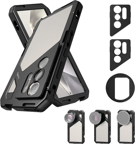 SmallRig for Samsung Galaxy S24 Ultra Phone Cage (QR Design) with 67mm Filter Adapter, T Mount Lens Backplate, 17mm Lens Backplate, Mobile Video Rig for S24 Ultra for Moment T Series Lenses-4601 in Saudi Arabia