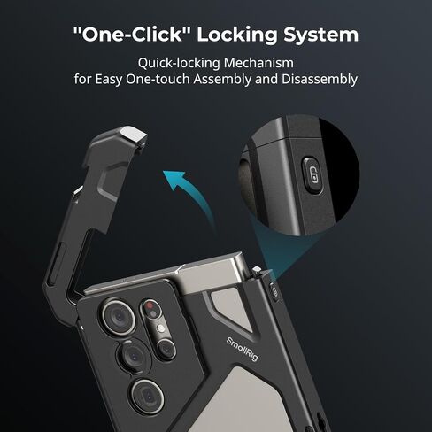 SmallRig for Samsung Galaxy S24 Ultra Phone Cage (QR Design) with 67mm Filter Adapter, T Mount Lens Backplate, 17mm Lens Backplate, Mobile Video Rig for S24 Ultra for Moment T Series Lenses-4601 in Saudi Arabia