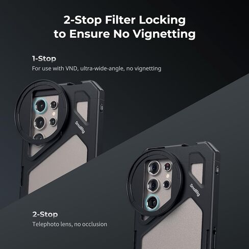 SmallRig for Samsung Galaxy S24 Ultra Phone Cage (QR Design) with 67mm Filter Adapter, T Mount Lens Backplate, 17mm Lens Backplate, Mobile Video Rig for S24 Ultra for Moment T Series Lenses-4601 in Saudi Arabia