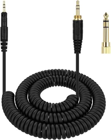 كابل ATH-M50x بديل ملفوف سلك Aux متوافق مع سماعات الرأس Audio Technica ATH-M50x / ATH-M40x / ATH-M70x / ATH-M60X، مع محول 6.35 مم (1/4 بوصة) in Kuwait