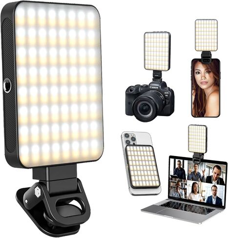 128 LED MagSafe Phone Light, Selfie Light, 2000Mah Rechargeable Clip Video Light, Adjustable 3 Light Modes, for Phone, Camera, Laptop, iPad, Light for Phone, Selfie, Video Conference, Vlog. in Saudi Arabia