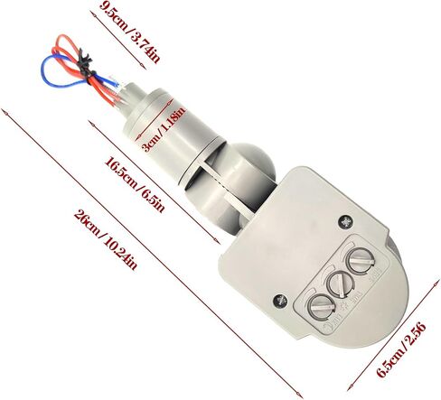 كاشف حركة HANNAHONG PIR، مفتاح مستشعر ذكي بالأشعة تحت الحمراء السلبية، AC110-220V، مقاوم للماء في الهواء الطلق، مستشعر جسم الإنسان لإضاءة LED، مفتاح محث تلقائي من الغسق إلى الفجر (رمادي) in Kuwait