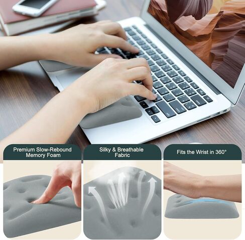 Keyboard Wrist Rest for Laptop, Ergonomic Laptop Wrist Support for Computer Keyboard, Memory Foam Laptop Wrist Rest for Keyboard and Mouse, Relieve Wrist Pain and Carpal Tunnel in Saudi Arabia