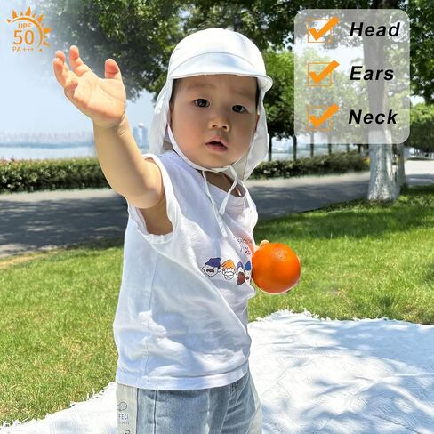 Baby Sun Hat UPF 50+ Toddler Summer Beach Hat with Neck Flap for Infant Waterproof Sun hat for Baby Boys Girls in Kuwait