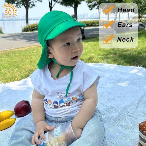 Baby Sun Hat UPF 50+ Toddler Summer Beach Hat with Neck Flap for Infant Waterproof Sun hat for Baby Boys Girls in Kuwait