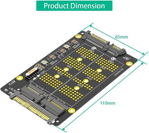 New Version 2 in 1 Combo M.2(NGFF) NVME PCI-E SSD to U.2 SFF-8639 ＆M.2(NGFF) SATA SSD to SATA Adapter in Saudi Arabia