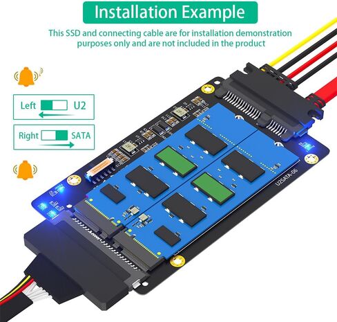 New Version 2 in 1 Combo M.2(NGFF) NVME PCI-E SSD to U.2 SFF-8639 ＆M.2(NGFF) SATA SSD to SATA Adapter in Saudi Arabia