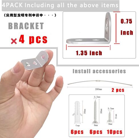 Furniture Anchors for Baby Proofing,Used for Wall Anchors for Furniture,Anti Tip Furniture Anchors Secure 600 lbs Bookcase Dresser to Wall,Durable and Safe Child Baby Proofing Kit 4 Pack Bracket in Saudi Arabia