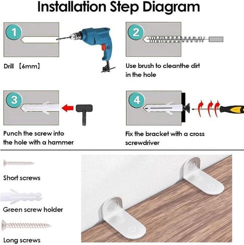 Furniture Anchors for Baby Proofing,Used for Wall Anchors for Furniture,Anti Tip Furniture Anchors Secure 600 lbs Bookcase Dresser to Wall,Durable and Safe Child Baby Proofing Kit 4 Pack Bracket in Saudi Arabia