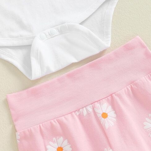 Newborn Baby Girl Clothes Coming Home Outfit Letter Print Romper Bodysuit Daisy Floral Pant Fall Hospital Outfit in Saudi Arabia