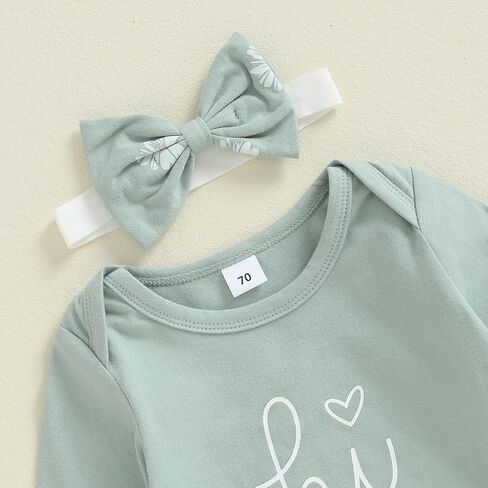 Newborn Baby Girl Clothes Coming Home Outfit Letter Print Romper Bodysuit Daisy Floral Pant Fall Hospital Outfit in Saudi Arabia