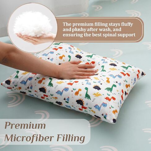 Bunnikins & Clover Toddler Pillows with Pillowcase, 13"x18" Soft Cotton Kid Pillows for Sleeping, Bedding Small Pillow for Boys and Girls Aged 2-5 Years in Saudi Arabia