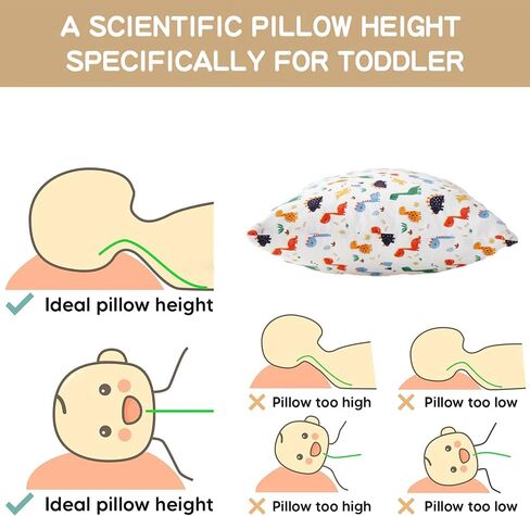 Bunnikins & Clover Toddler Pillows with Pillowcase, 13"x18" Soft Cotton Kid Pillows for Sleeping, Bedding Small Pillow for Boys and Girls Aged 2-5 Years in Saudi Arabia