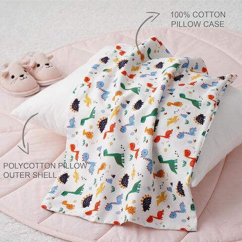 Bunnikins & Clover Toddler Pillows with Pillowcase, 13"x18" Soft Cotton Kid Pillows for Sleeping, Bedding Small Pillow for Boys and Girls Aged 2-5 Years in Saudi Arabia