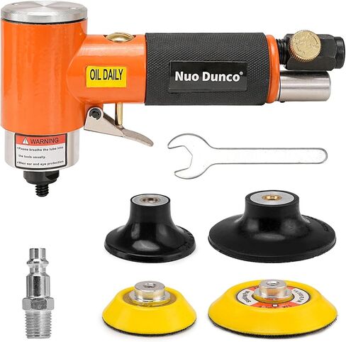 مجموعة أدوات صنفرة الهواء المدارية الصغيرة 2/3 بوصة 2 في 1 مطحنة هواء بزاوية صناعية ماكينة سنفرة هوائية لأعمال هيكل السيارات والمعادن والخشب - موديل جديد in Kuwait