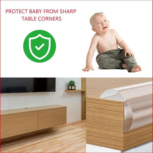 Clear Corner Protectors,Corner Protectors Baby Proofing,Furniture Corner Guard & Edge Safety Bumpers, 9.8ft(3M) Soft Edge Protectors with Upgraded Pre-Taped Strong Adhesive for Furniture&Sharp Corners in Saudi Arabia