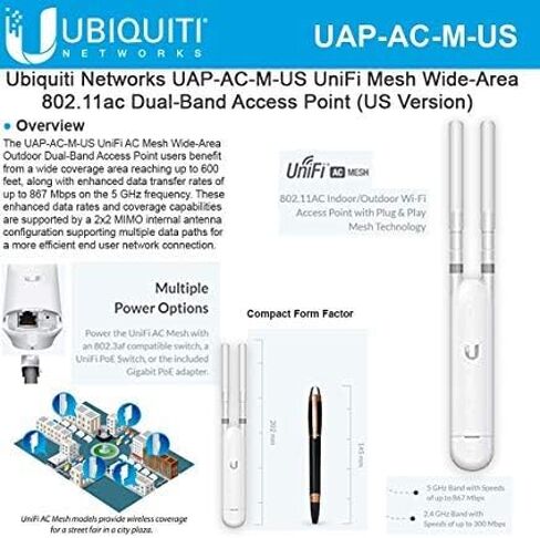 UniFi AC Mesh UAP-AC-M-US 802.11AC نقطة وصول ثنائية النطاق داخلية/خارجية (الولايات المتحدة) in Saudi Arabia