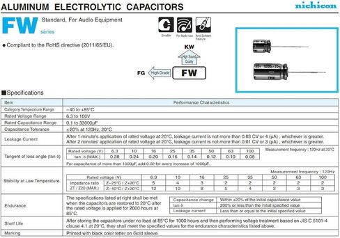 Generic 4 قطعة 2200 فائق التوهج 35 فولت Nichicon FW مكثف درجة الصوت 16x25 ملم للصوت المتطور in Kuwait