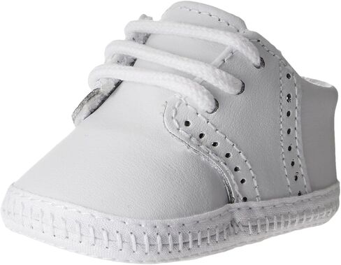 White Leather Saddle Oxford Crib Shoe, Infant, Unisex, Sz 0 in Kuwait