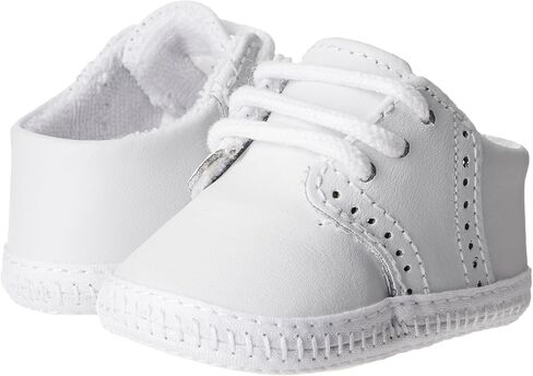 White Leather Saddle Oxford Crib Shoe, Infant, Unisex, Sz 0 in Kuwait