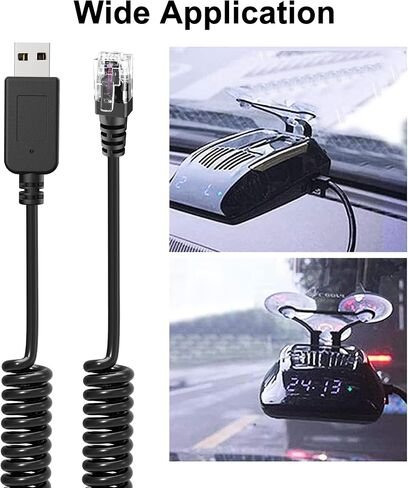 Radar Detector Cable,USB C to RJ11 Plug Cable,Replacement Power Cable for Radar Detectors,Compatible with Unide R3/7/1,Escort 360 Passport 9500i/7500S/8500/7500 etc Radar Detectors(RJ11-6.56FT) in Saudi Arabia