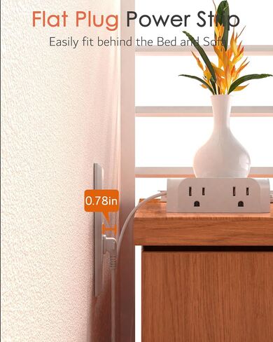 2 Prong Power Strip, WRXDMC 2 Prong to 3 Prong Outlet Adapter, 1400J Two Prong Surge Protector, 5ft Extension Cord, 8 AC Outlets with 2 USB C Port and 2 USB A Port, Wall Mountable, Ideal for Old House in Saudi Arabia