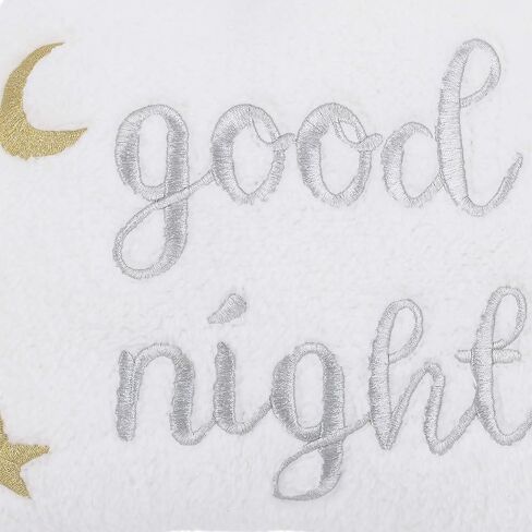 Little Love من NoJo White Cloud مع وسادة زخرفية "Good Night" مطرزة باللونين الذهبي والفضي مع قمر ونجوم in Saudi Arabia