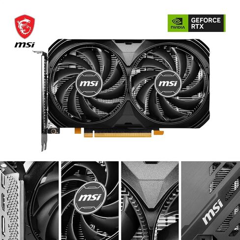 MSI GeForce RTX 4060 Ti VENTUS 2X BLACK 16G OC Graphics Card - RTX 4060 Ti GPU, 16GB GDDR6 (18Gbps/128-bit), PCIe 4.0-2 x TORX Fan 4.0 - HDMI 2.1a, DisplayPort 1.4a in Saudi Arabia