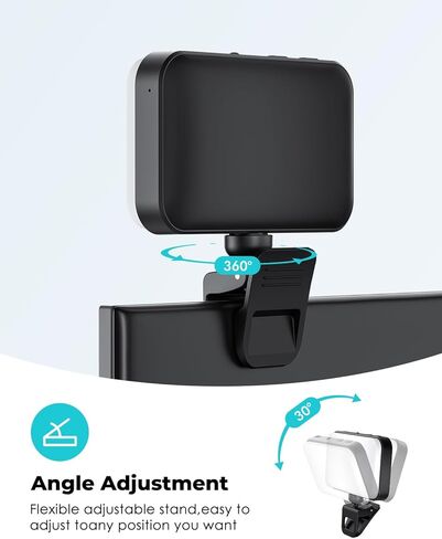 مصباح سيلفي فيوزون لكاميرا الهاتف، مصباح LED بمشبك لمؤتمرات الفيديو، 3 أوضاع إضاءة و5 سطوع، قابل لإعادة الشحن 1000 مللي أمبير في الساعة، محمول، مناسب لأجهزة الكمبيوتر المحمولة/الهواتف/الأجهزة اللوحية/مكالمات تكبير/المكياج in Kuwait