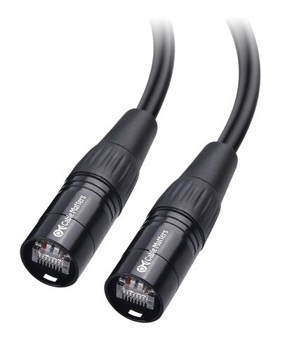 Cable Matters Shielded Cat6 Ethernet Cable Compatible with EtherCON RJ45 Connectors in Black - 30 ft for Professional Audio, Video, and Networking Applications in Kuwait