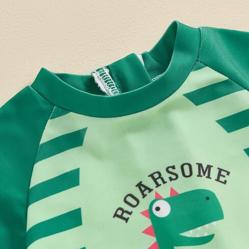 Baby Boy Swimsuit Summer Cartoon Dinosaur/Shark Print Zipper One Piece Rash Guard Toddler Bathing Suit Swimwear in Saudi Arabia
