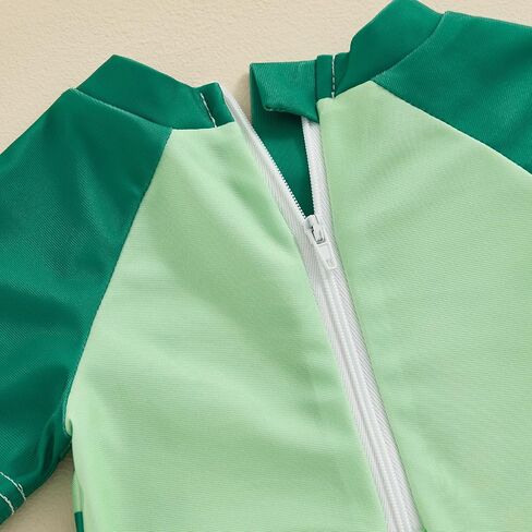 Baby Boy Swimsuit Summer Cartoon Dinosaur/Shark Print Zipper One Piece Rash Guard Toddler Bathing Suit Swimwear in Saudi Arabia