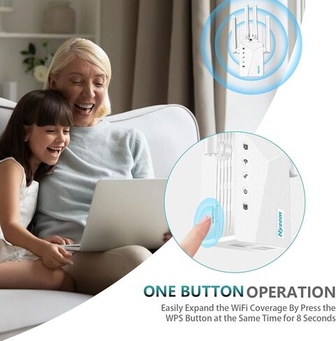 Newest WiFi Extender Signal Booster, 8000 Sq.ft Long Range Repeater Wireless Amplifier, 60% Faster | Broader Than Ever, Support More Network Devices for Home, Easy Setup in Kuwait