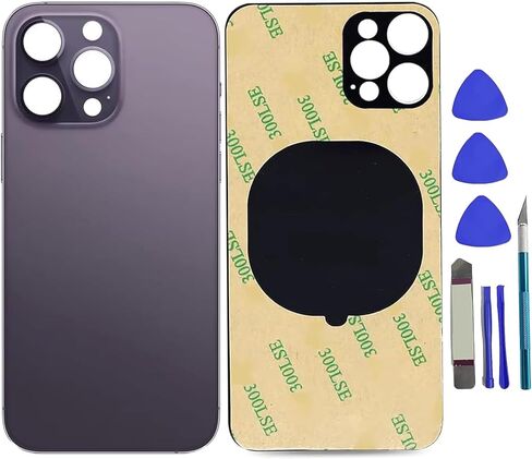 14 Pro Back Glass Replacement for iPhone 14 Pro,Rear Back Glass Replacement with Pre-Installed Adhesive + Reparing Toolkit(Deep Purple) in Saudi Arabia