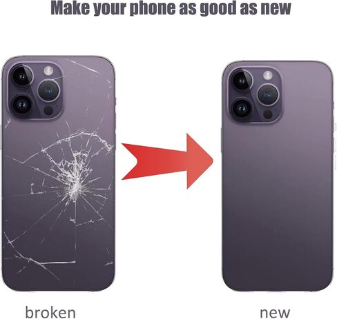 14 Pro Back Glass Replacement for iPhone 14 Pro,Rear Back Glass Replacement with Pre-Installed Adhesive + Reparing Toolkit(Deep Purple) in Saudi Arabia