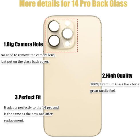 14 Pro Back Glass Replacement for iPhone 14 Pro,Rear Back Glass Replacement with Pre-Installed Adhesive + Reparing Toolkit(Deep Purple) in Saudi Arabia