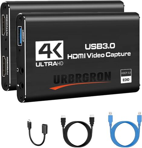 بطاقة التقاط HDMI 4K للبث، USB 3.0 Full HD 1080P 60FPS لتسجيل الألعاب، بطاقة التقاط الفيديو الصوتي، مع زمن استجابة منخفض للغاية يعمل مع PS5/3ds/Xbox PS4/PC in Kuwait