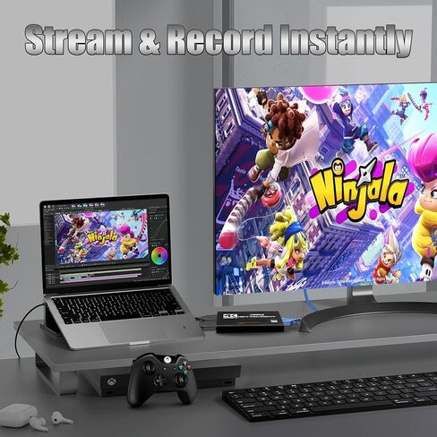 بطاقة التقاط HDMI 4K للبث، USB 3.0 Full HD 1080P 60FPS لتسجيل الألعاب، بطاقة التقاط الفيديو الصوتي، مع زمن استجابة منخفض للغاية يعمل مع PS5/3ds/Xbox PS4/PC in Kuwait